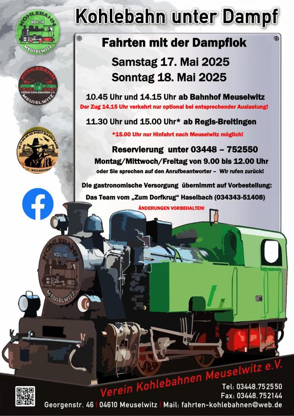 Dampflokfahrten Mai 2025