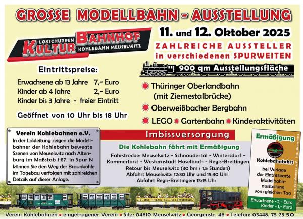 Große Modellbahn Ausstellung 11.und 12. Oktober 2025