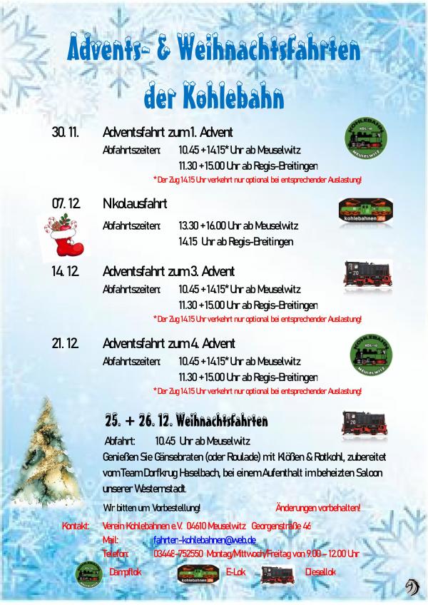 Advent- und Weihnachtsfahrten 2025