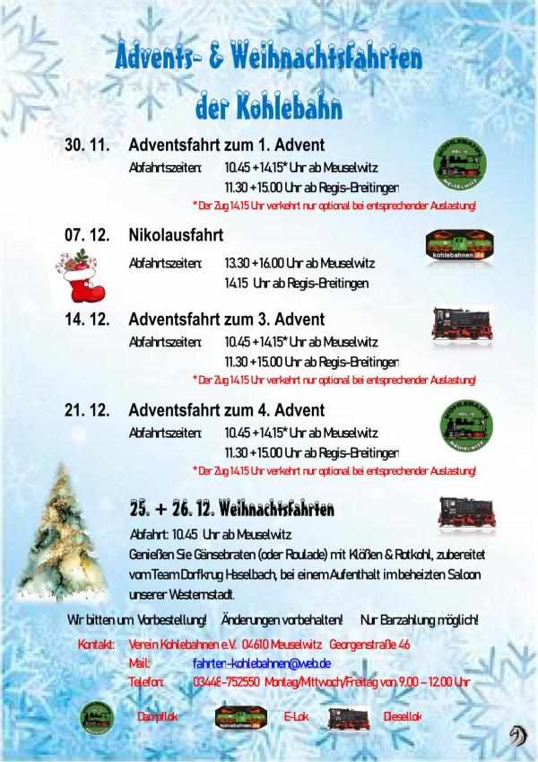 Advent- und Weihnachtsfahrten 2025