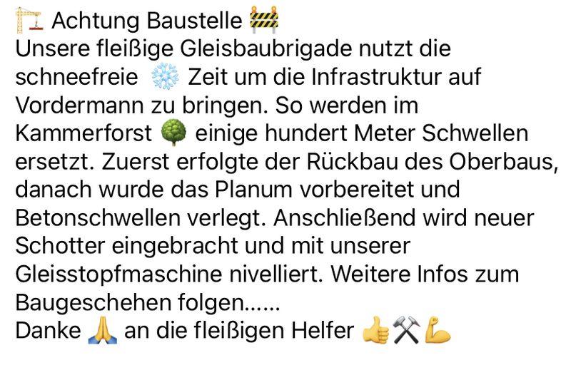 Baustellenreport Januar 2022