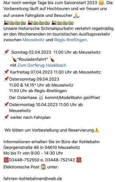 Fahrt frei - Saisonstart 2023