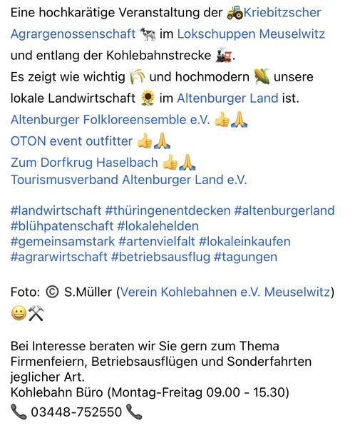 Betriebsausflug der Kriebitzscher Agrargenossenschaft eG