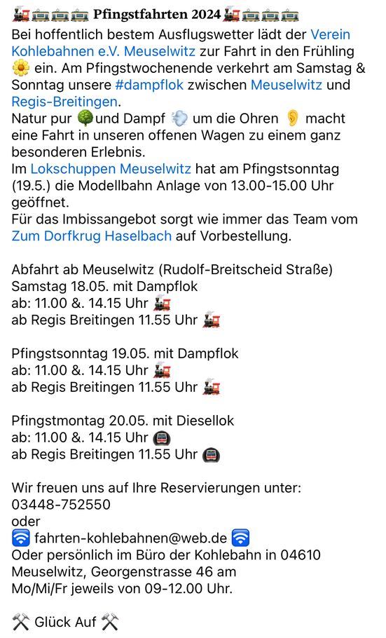Pfingstfahrten 2024