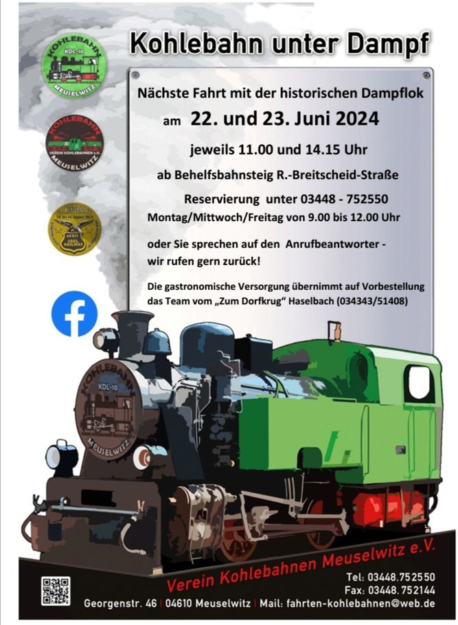 Nächste Dampflokfahrten