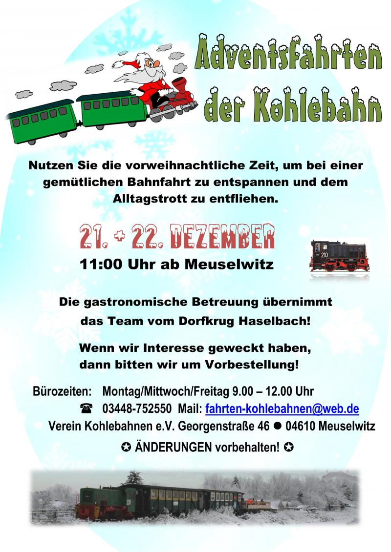 Fahrplanänderung am 4.Advent