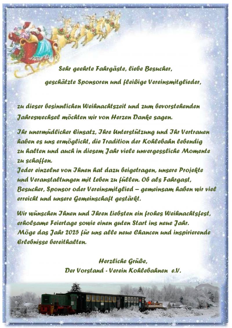 Grüße zum Jahreswechsel 2024/2025
