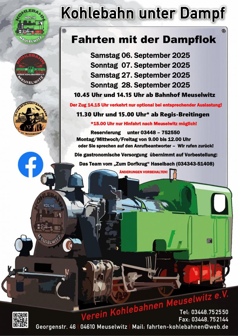 Dampflokfahrten September 2025
