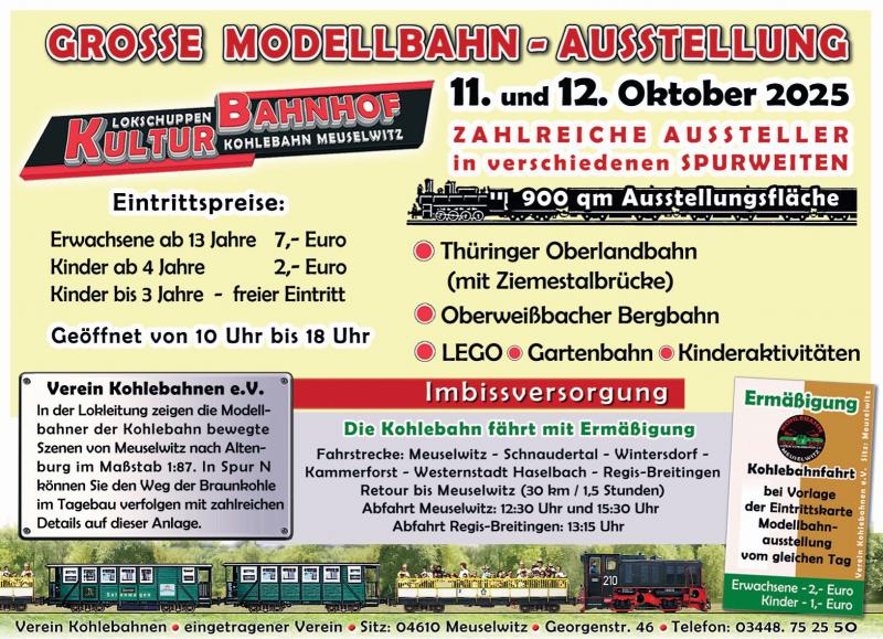 Große Modellbahn Ausstellung 11.und 12. Oktober 2025